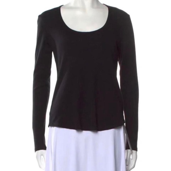 Frances de Lourdes long sleeve scoop neck top - Picture 1 of 5